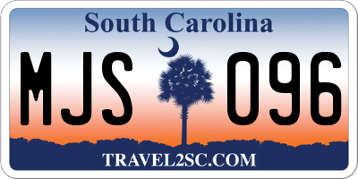 SC license plate MJS096