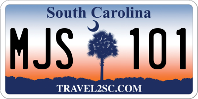 SC license plate MJS101