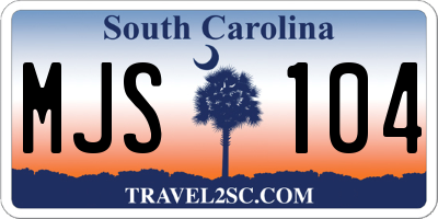 SC license plate MJS104