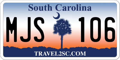 SC license plate MJS106