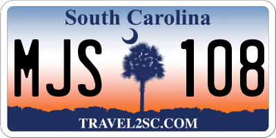 SC license plate MJS108