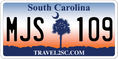 SC license plate MJS109