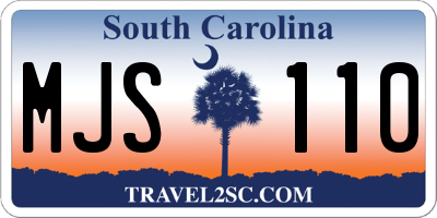 SC license plate MJS110