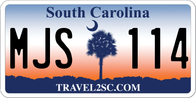 SC license plate MJS114