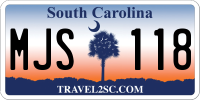 SC license plate MJS118