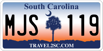 SC license plate MJS119