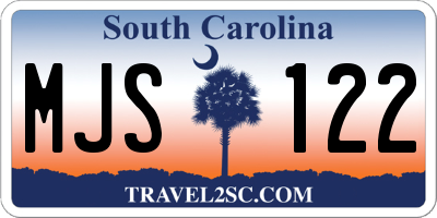 SC license plate MJS122