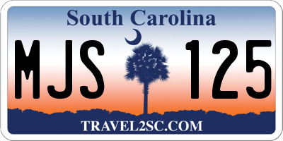SC license plate MJS125