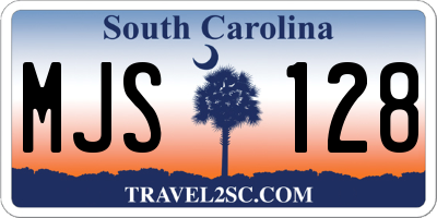 SC license plate MJS128