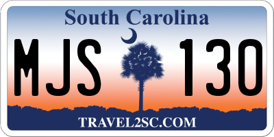 SC license plate MJS130