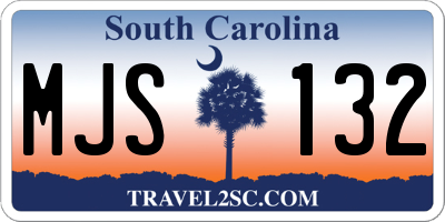 SC license plate MJS132