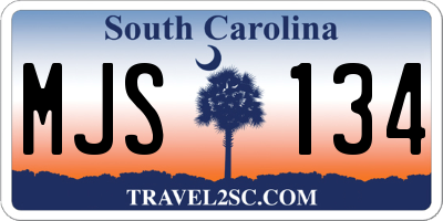 SC license plate MJS134