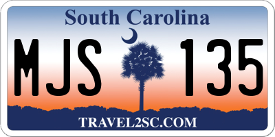 SC license plate MJS135