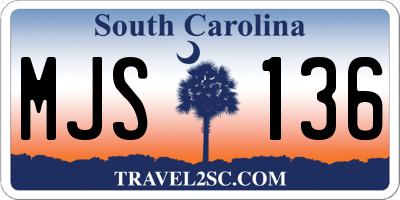 SC license plate MJS136