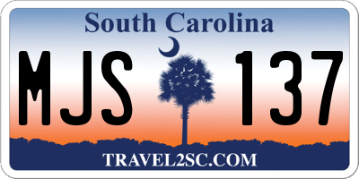 SC license plate MJS137