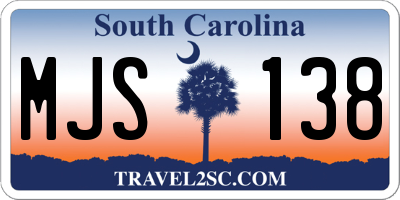 SC license plate MJS138