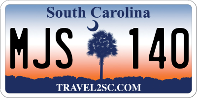 SC license plate MJS140