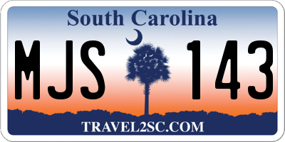 SC license plate MJS143