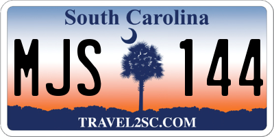 SC license plate MJS144