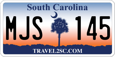 SC license plate MJS145