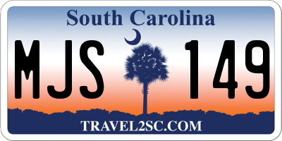 SC license plate MJS149