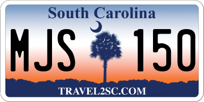 SC license plate MJS150