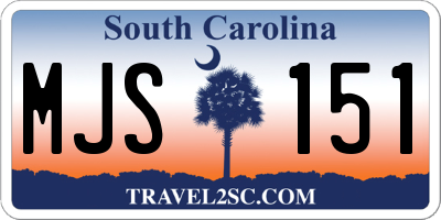 SC license plate MJS151