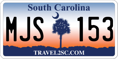 SC license plate MJS153