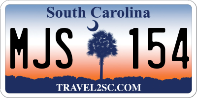 SC license plate MJS154