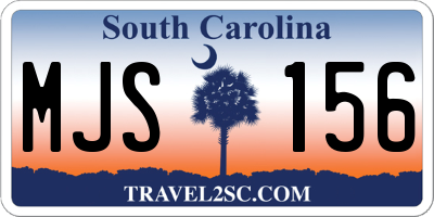 SC license plate MJS156