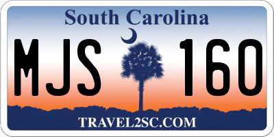 SC license plate MJS160