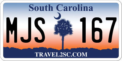 SC license plate MJS167