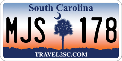SC license plate MJS178