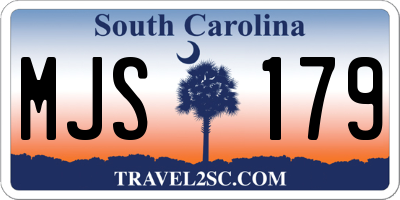 SC license plate MJS179