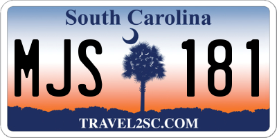 SC license plate MJS181
