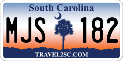 SC license plate MJS182