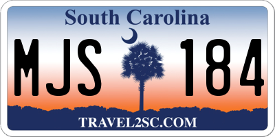 SC license plate MJS184