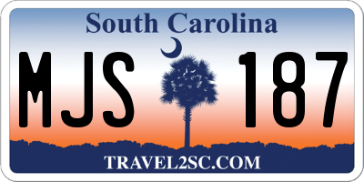 SC license plate MJS187