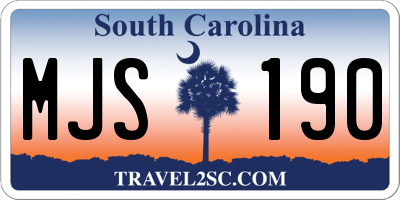 SC license plate MJS190