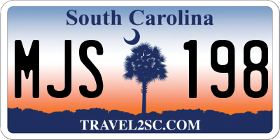 SC license plate MJS198