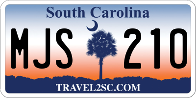 SC license plate MJS210