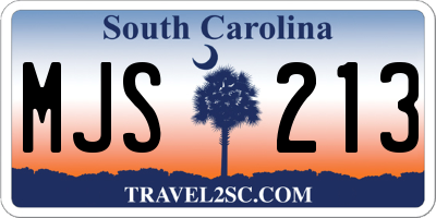 SC license plate MJS213