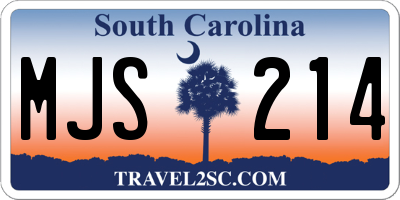 SC license plate MJS214