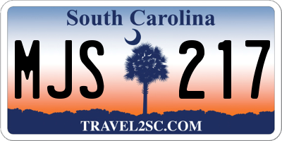 SC license plate MJS217
