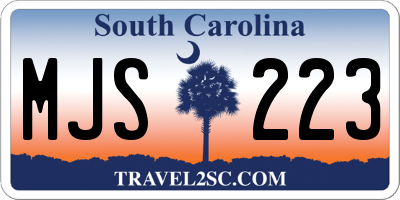 SC license plate MJS223