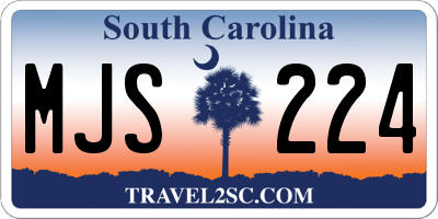 SC license plate MJS224