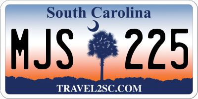 SC license plate MJS225