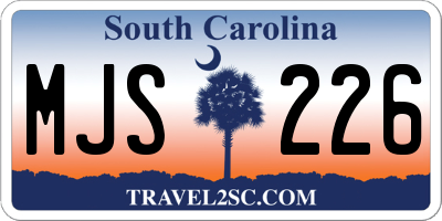 SC license plate MJS226
