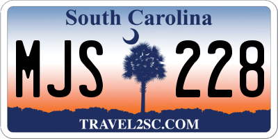 SC license plate MJS228
