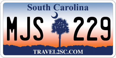 SC license plate MJS229